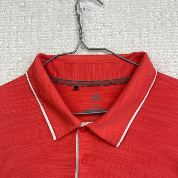 Adidas Golf Polo Shirt Color Blok Mens XXL Orange / White Performance Read* - Picture 7 of 16